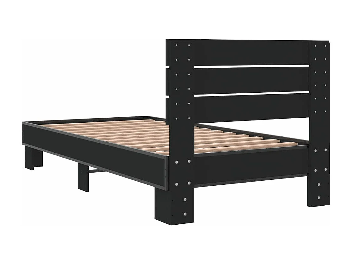 Cadre de lit sans matelas noir 90x190 cm