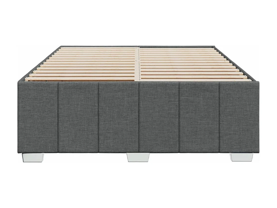 Cadre de lit sans matelas gris foncé 160x200 cm tissu