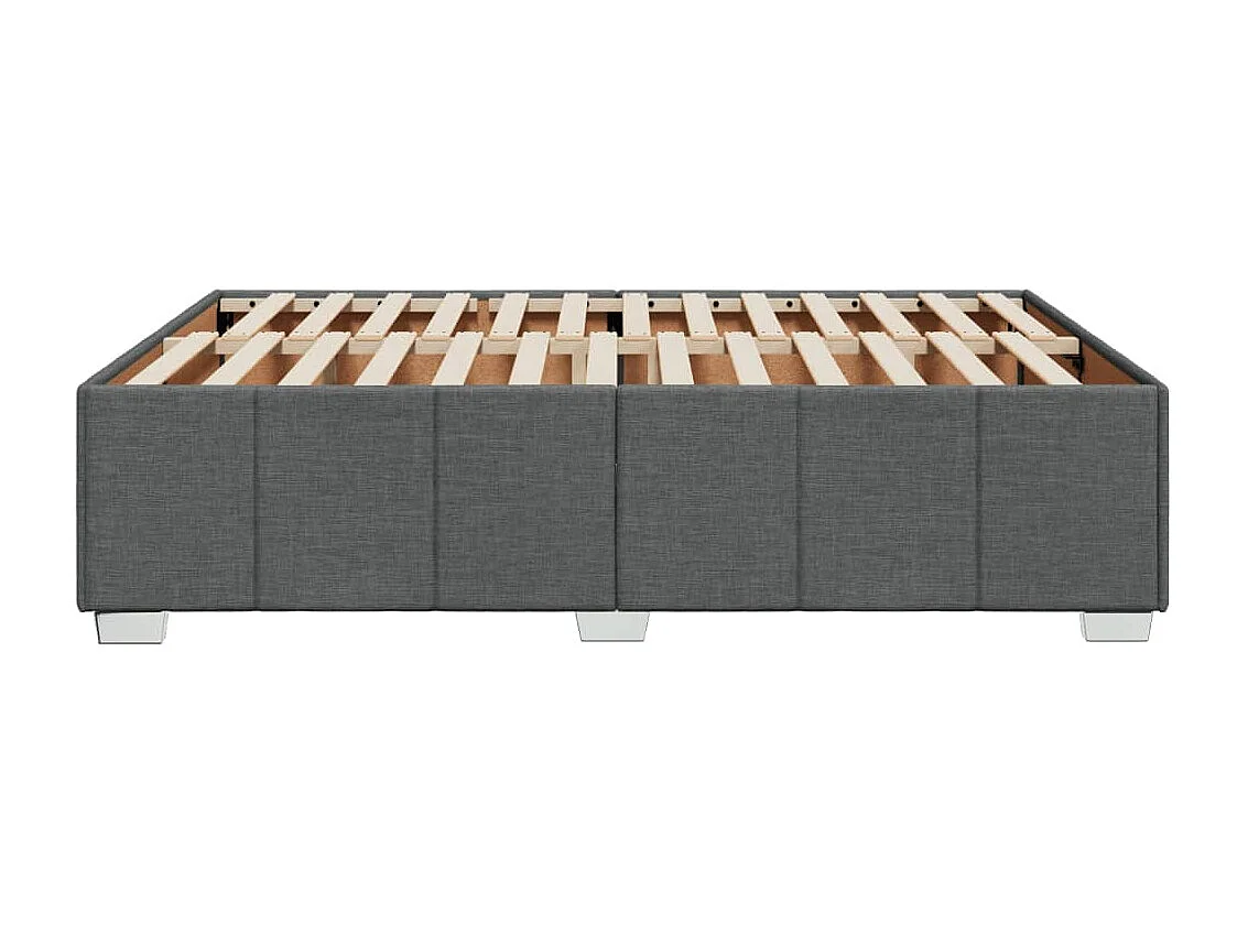 Cadre de lit sans matelas gris foncé 160x200 cm tissu