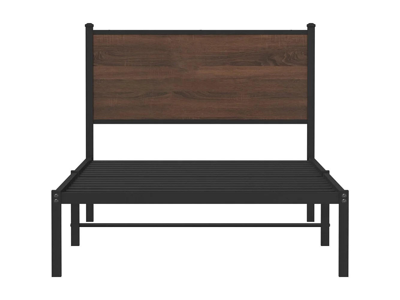 Cadre de lit en métal sans matelas chêne marron 100x190 cm