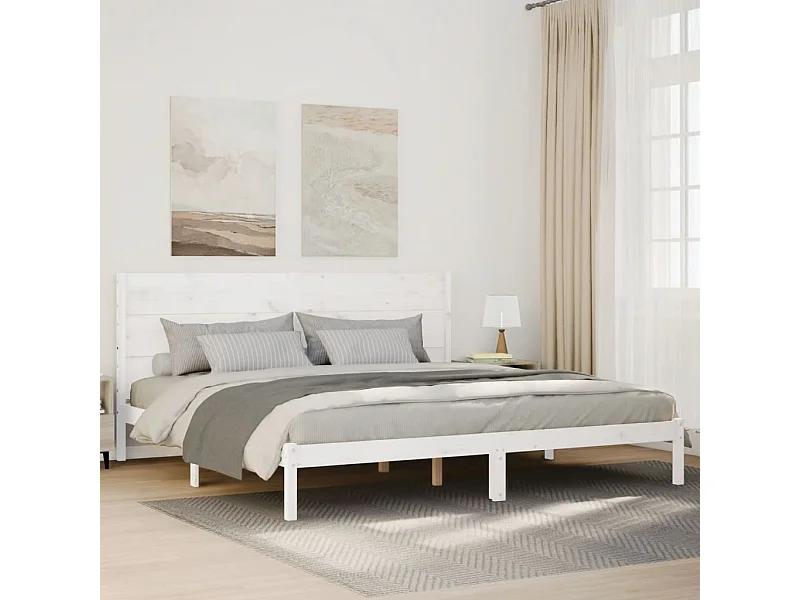 Cadre de lit extra long sans matelas 200x220 cm bois massif
