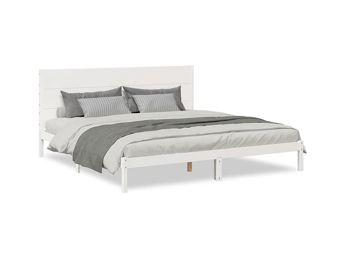 Cadre de lit extra long sans matelas 200x220 cm bois massif
