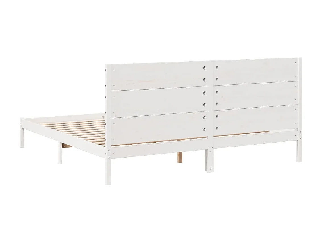 Massivholzbett Extra Lang ohne Matratze Weiß 200x220 cm