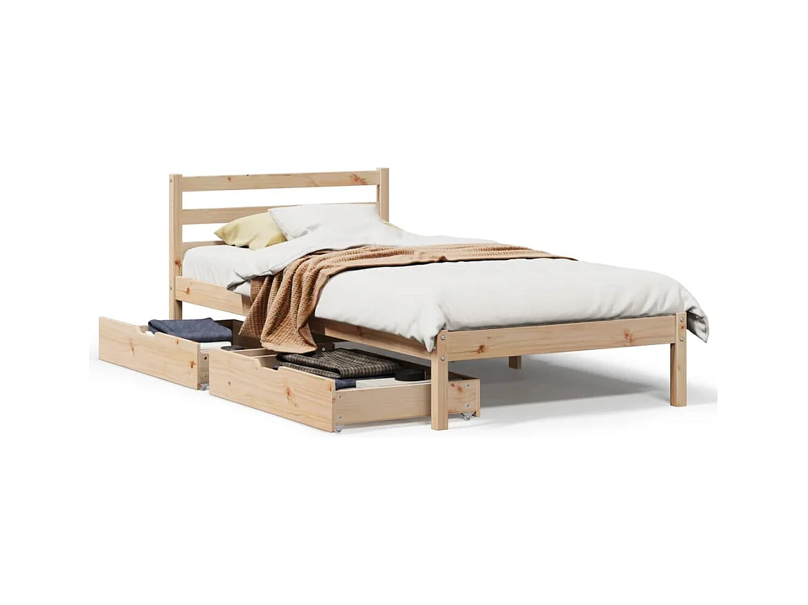 Cadre de lit sans matelas 100x200 cm bois massif de pin