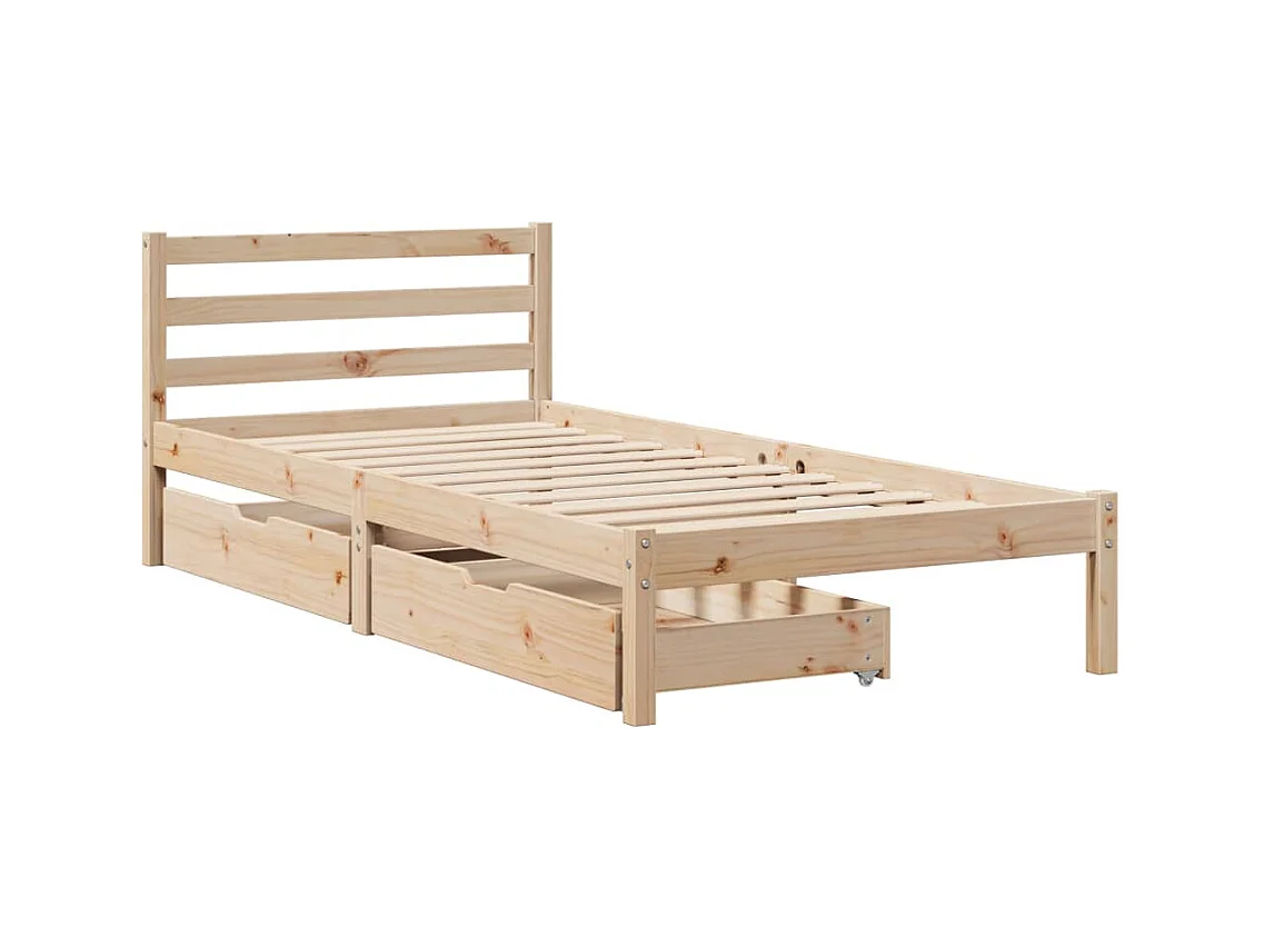 Cadre de lit sans matelas 100x200 cm bois massif de pin
