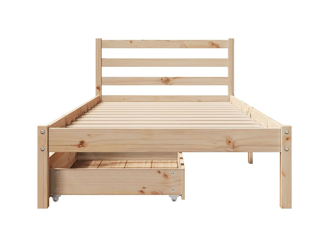 Cadre de lit sans matelas 100x200 cm bois massif de pin