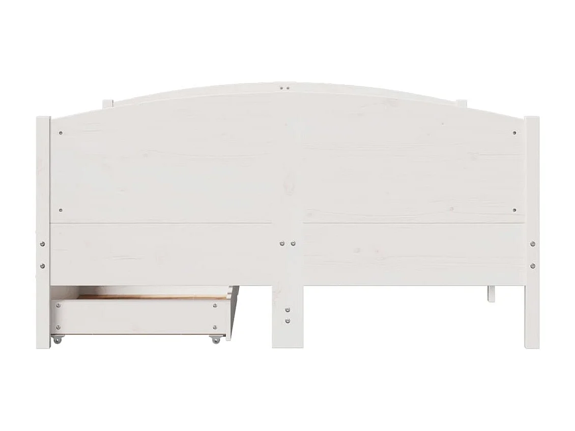 Bedframe zonder matras massief grenenhout wit 135x190 cm