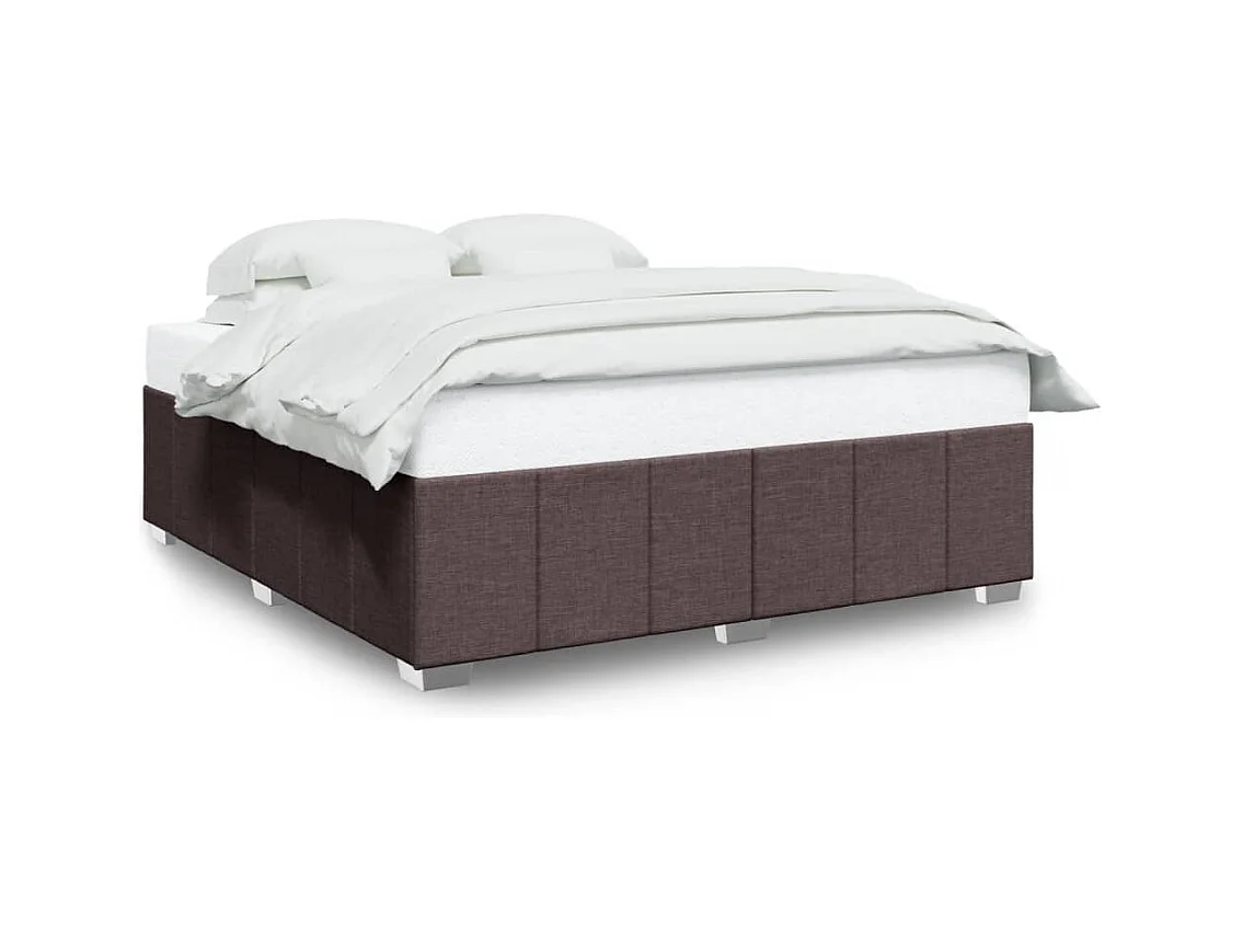 Cadre de lit sans matelas marron foncé 180x200 cm tissu