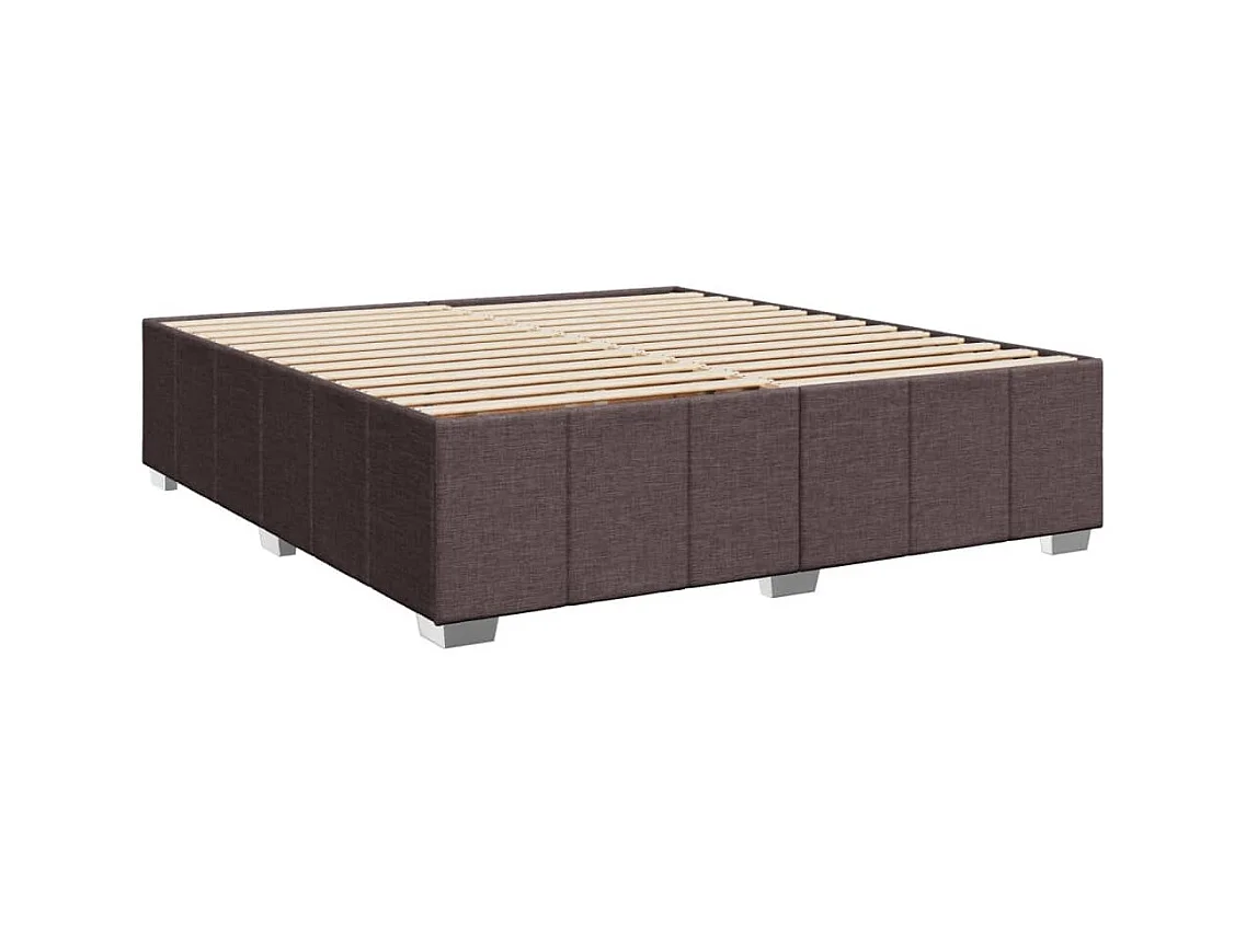 Cadre de lit sans matelas marron foncé 180x200 cm tissu