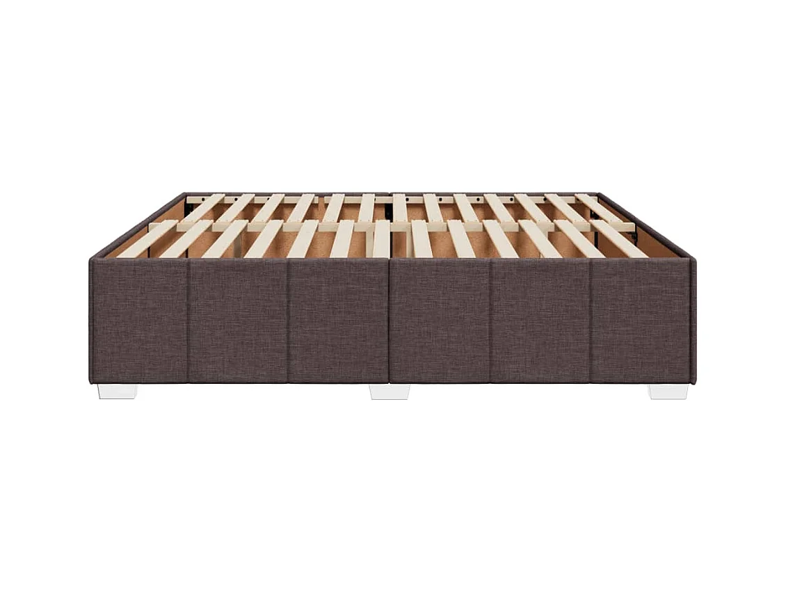 Cadre de lit sans matelas marron foncé 180x200 cm tissu