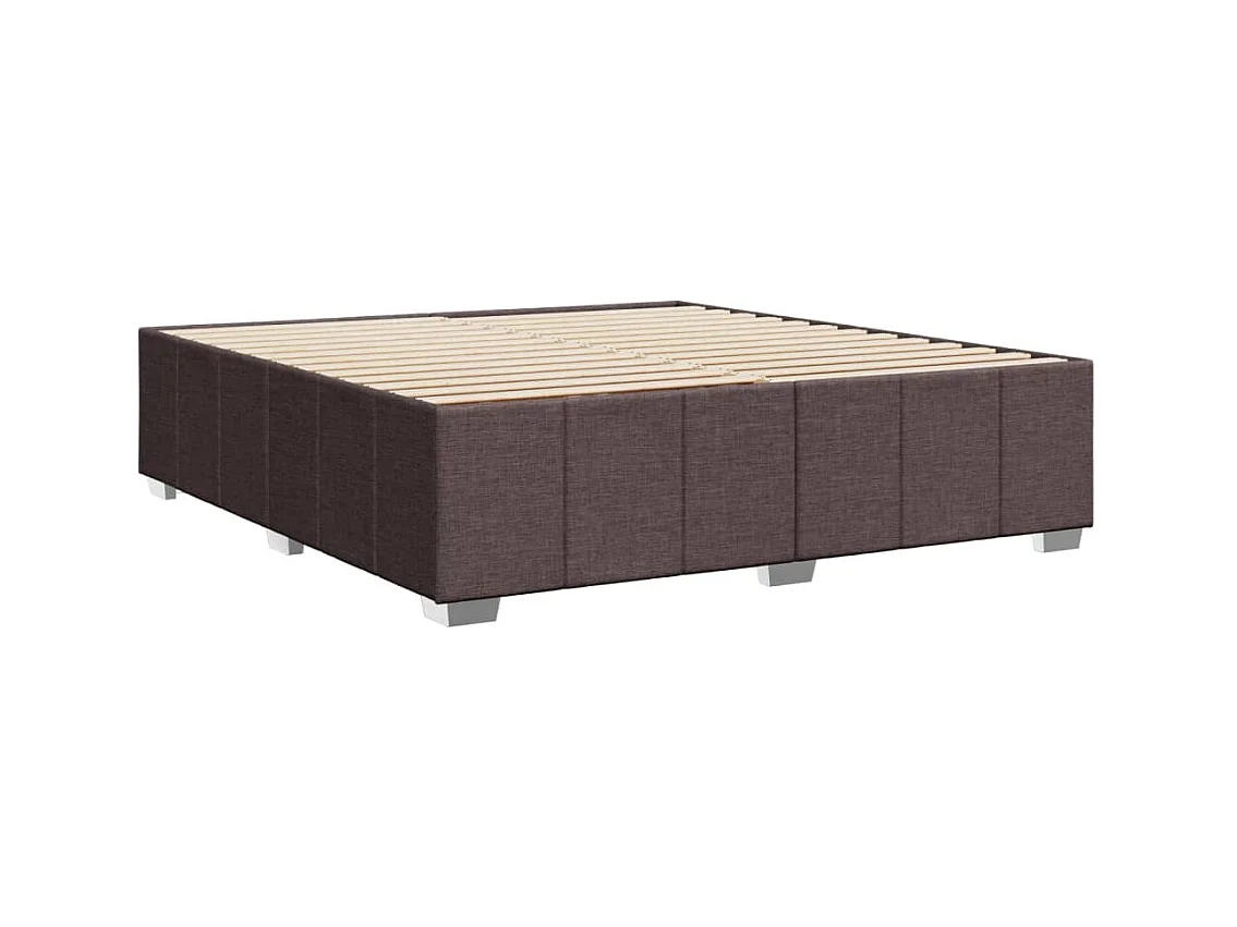 Cadre de lit sans matelas marron foncé 180x200 cm tissu