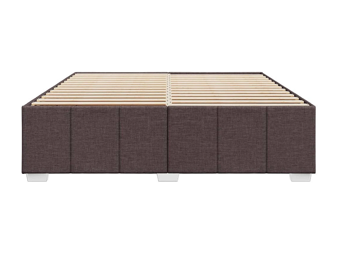 Estrutura de cama sem colchão 180x200 cm tecido castanho-escuro