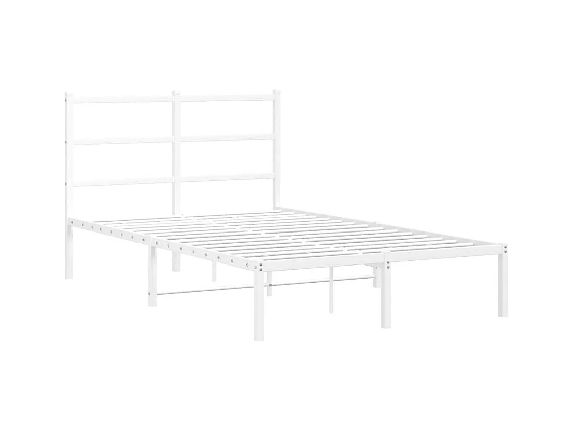 Giroletto con Testiera in Metallo Bianco 120x200 cm