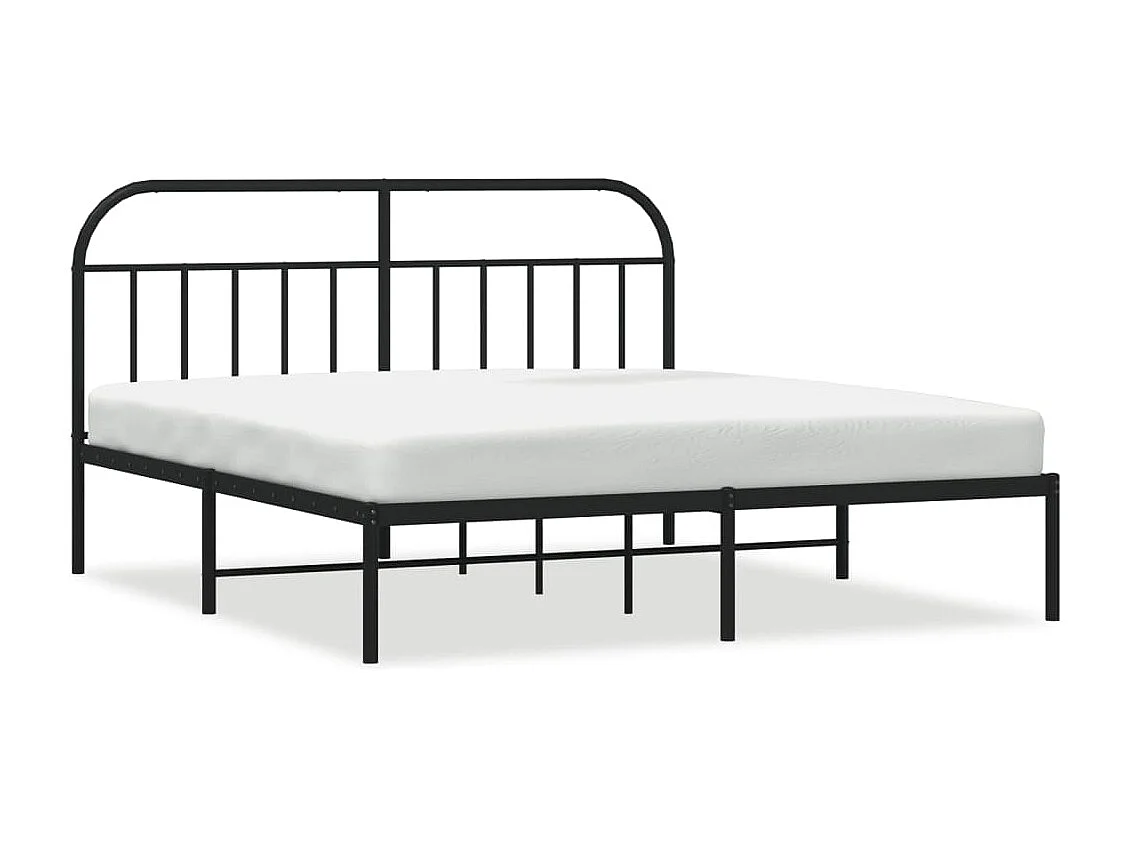 Estrutura de cama com cabeceira 160x200 cm metal preto