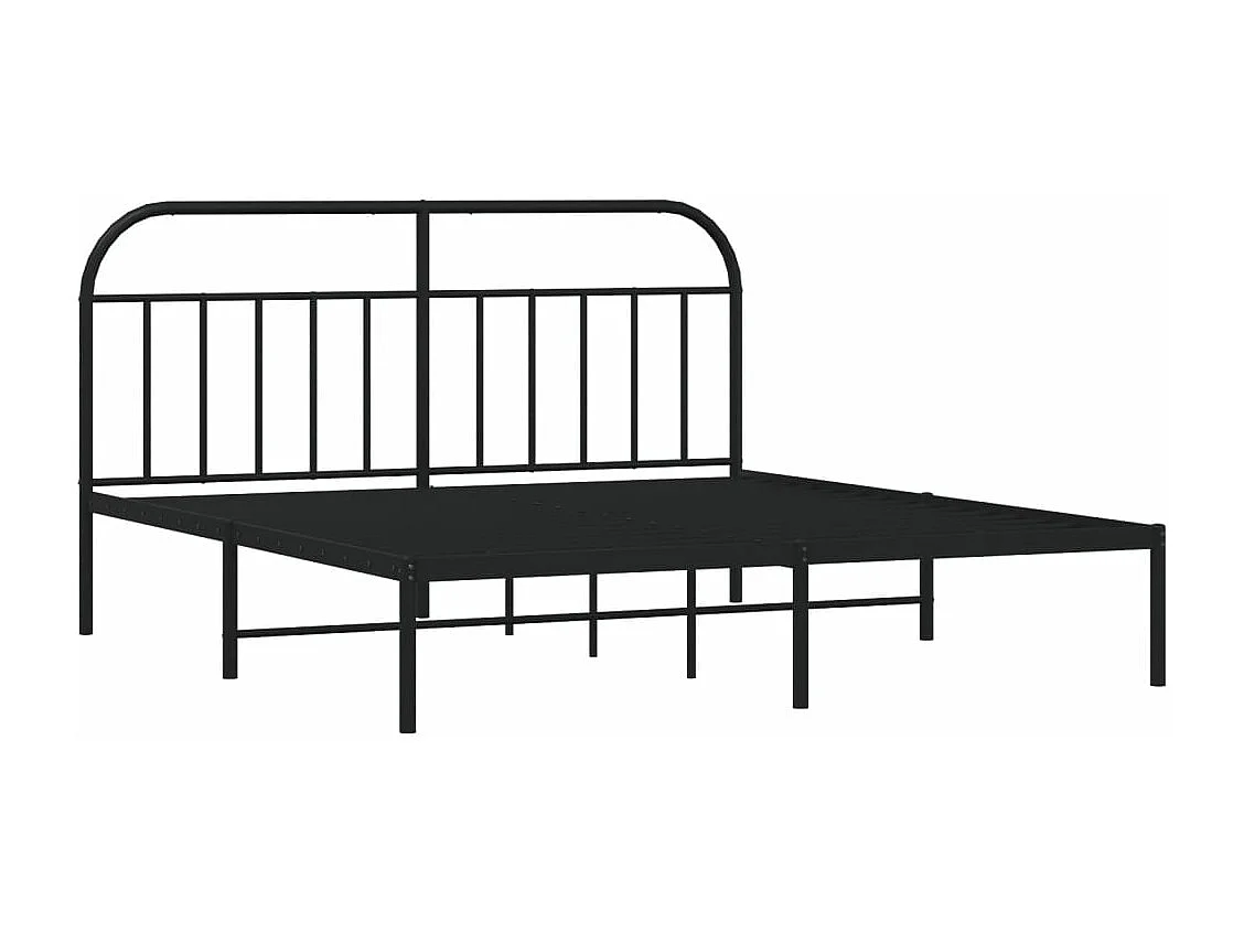 Estrutura de cama com cabeceira 160x200 cm metal preto