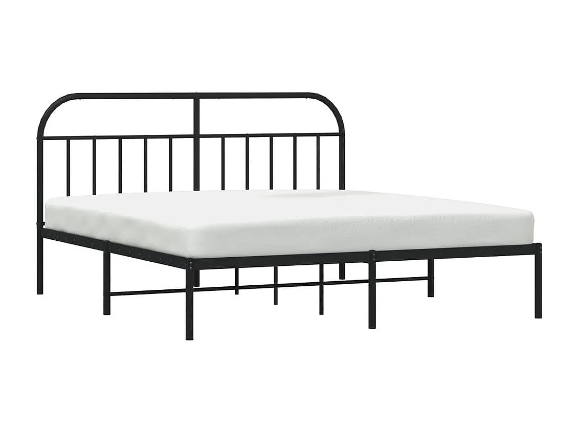 Estrutura de cama com cabeceira 160x200 cm metal preto