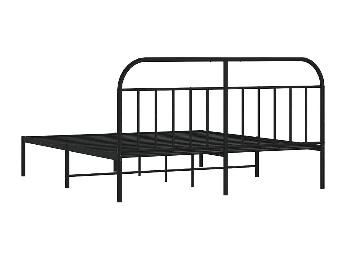 Estrutura de cama com cabeceira 160x200 cm metal preto