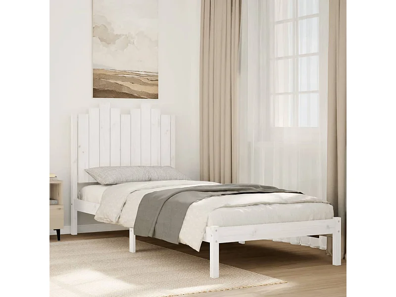 Massivholzbett Extra Lang ohne Matratze Weiß 100x210 cm