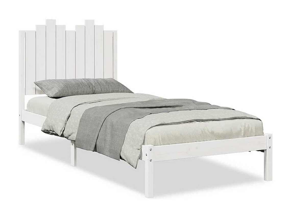 Massivholzbett Extra Lang ohne Matratze Weiß 100x210 cm