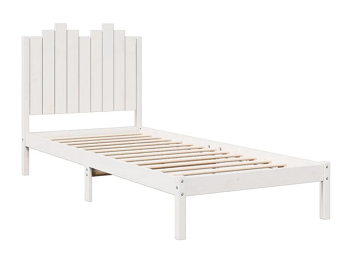 Massivholzbett Extra Lang ohne Matratze Weiß 100x210 cm