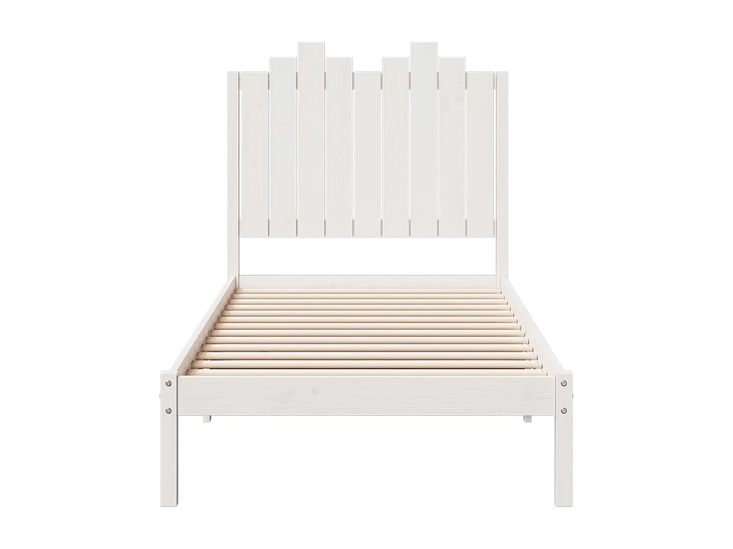 Massivholzbett Extra Lang ohne Matratze Weiß 100x210 cm