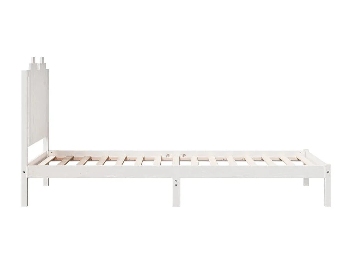 Massivholzbett Extra Lang ohne Matratze Weiß 100x210 cm