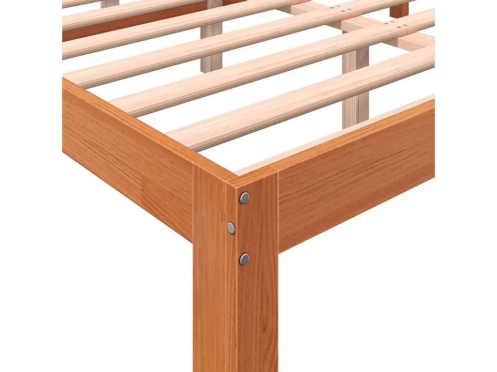 Letto senza Materasso Marrone Cera 135x190 cm in Legno di Pino