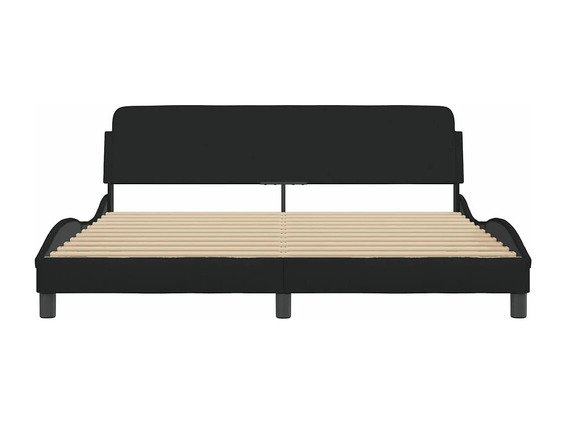 Cadre de lit sans matelas noir 180x200 cm tissu