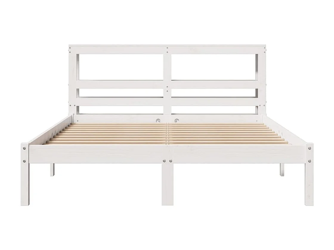 Letto senza Materasso Bianco 140x190 cm Legno Massello di Pino