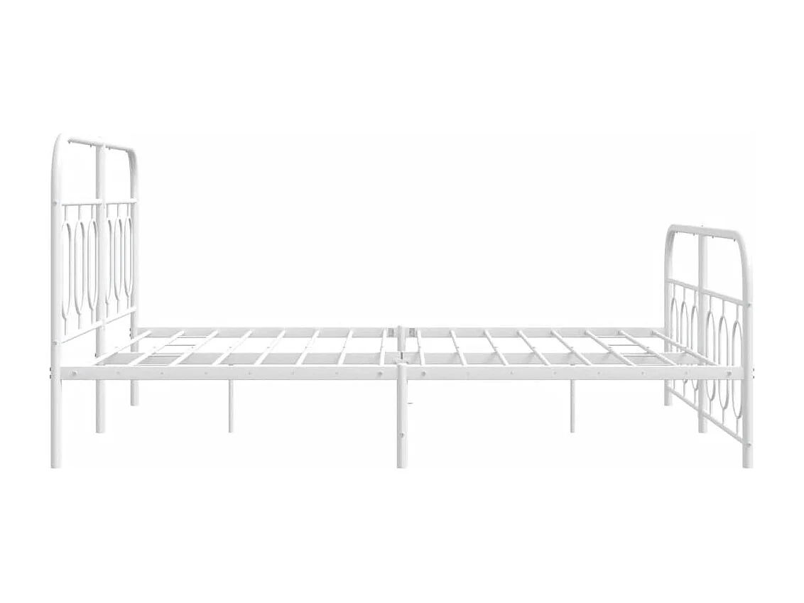Estrutura de cama com cabeceira e pés 140x200 cm metal branco