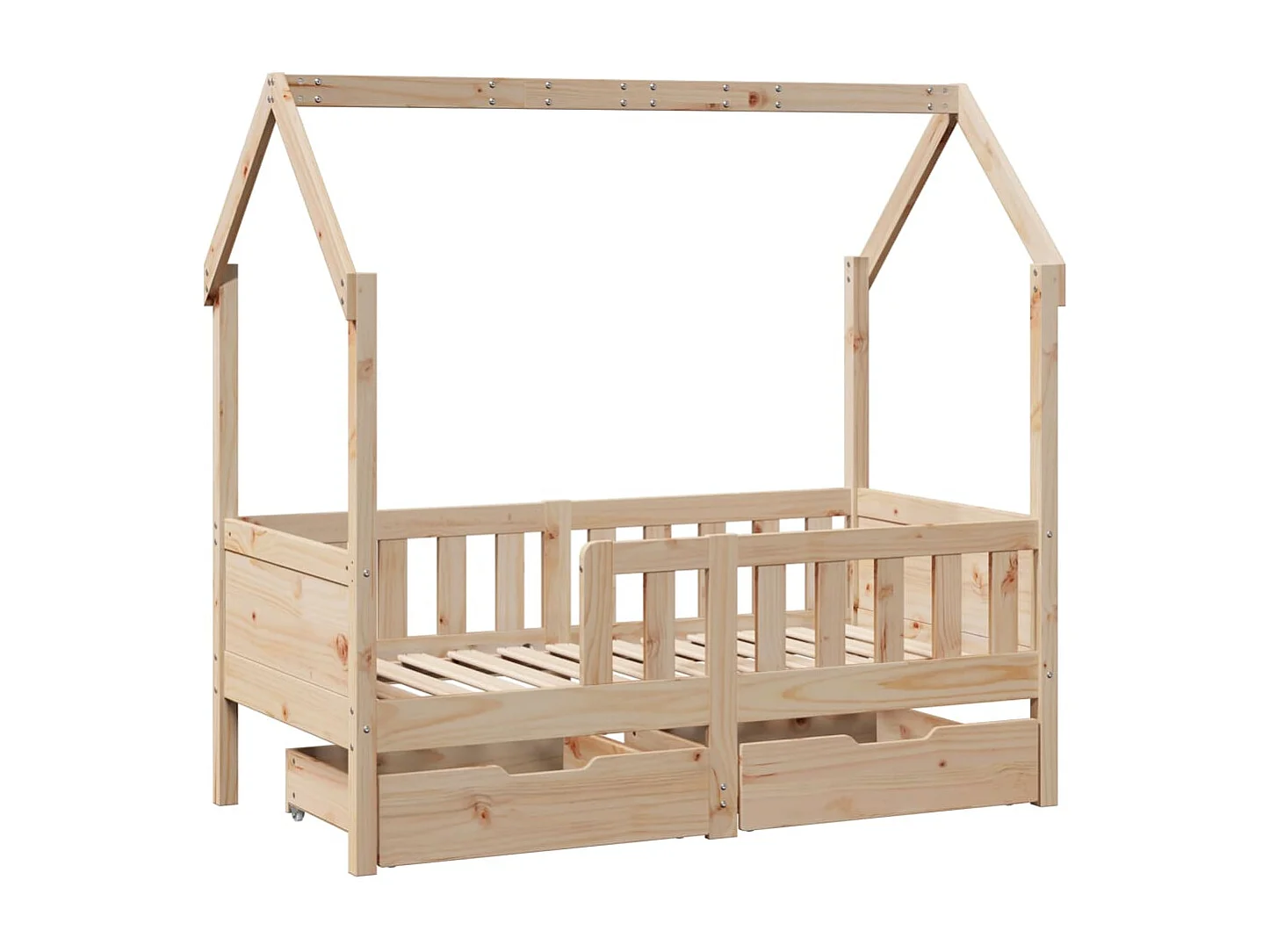 Cadre de lit enfant avec tiroirs sans matelas 80x160 cm bois
