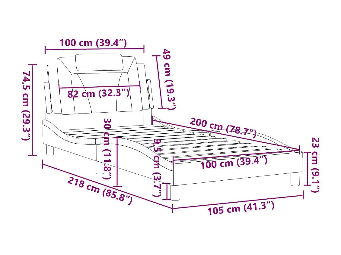 Cadre de lit d'enfants forme de maison sans matelas 90x200 cm