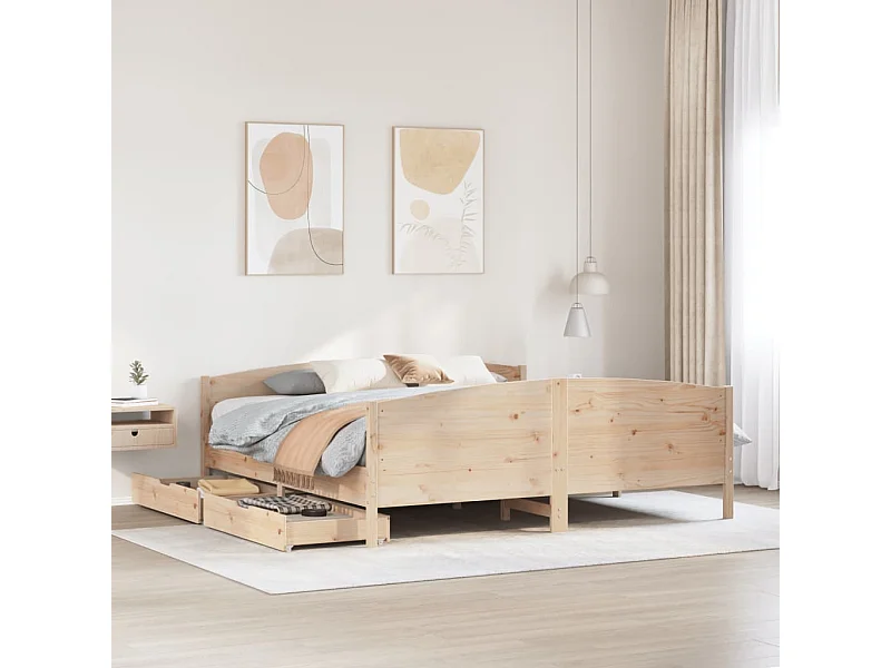 Bedframe zonder matras massief grenenhout 160x200 cm