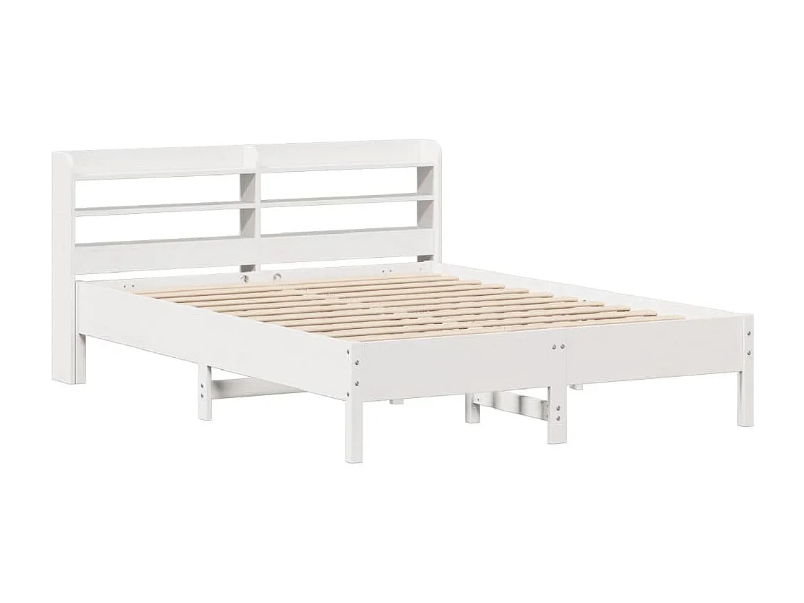 Cadre de lit sans matelas blanc 140x190 cm bois de pin massif