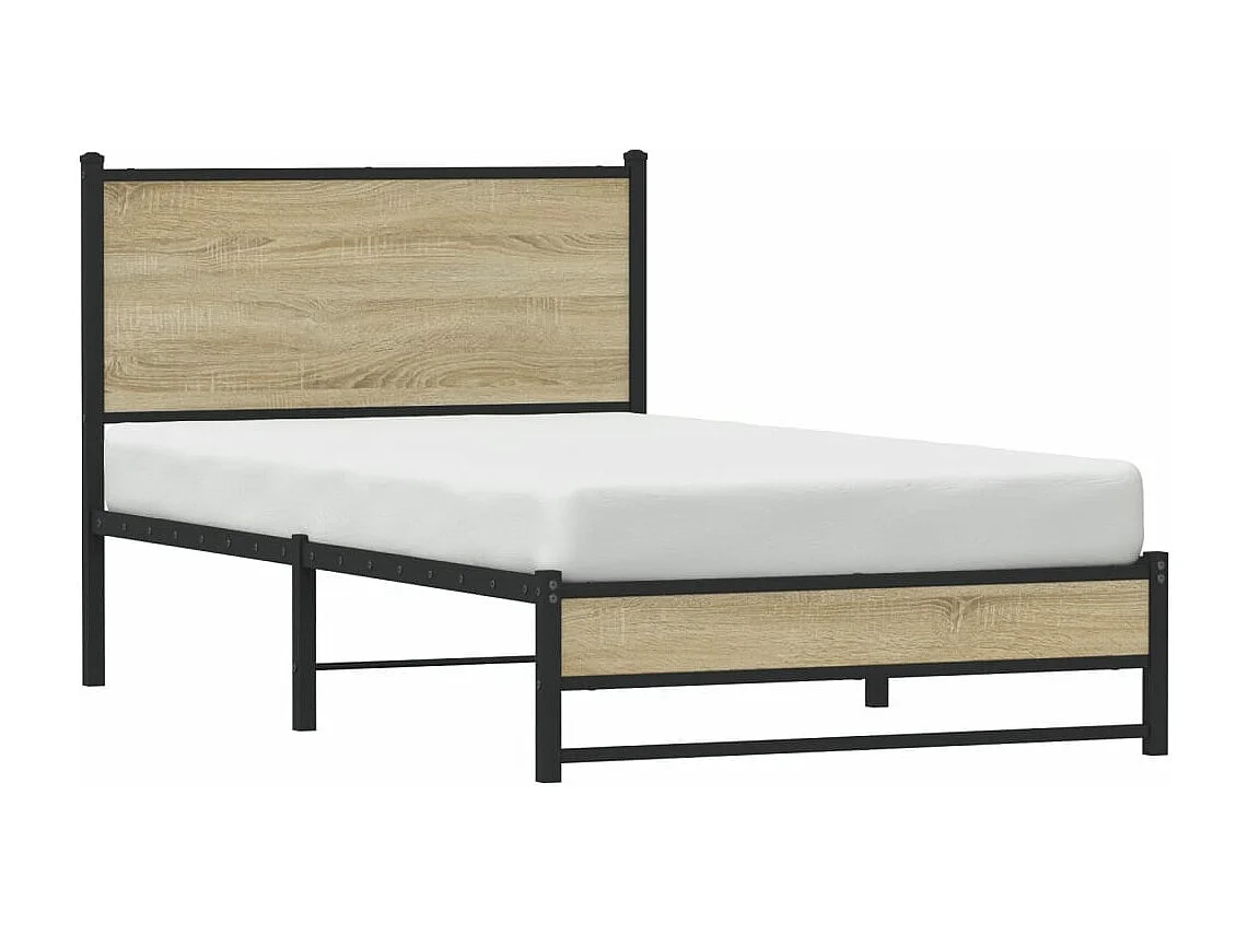 Cadre de lit en métal sans matelas chêne sonoma 100x200 cm
