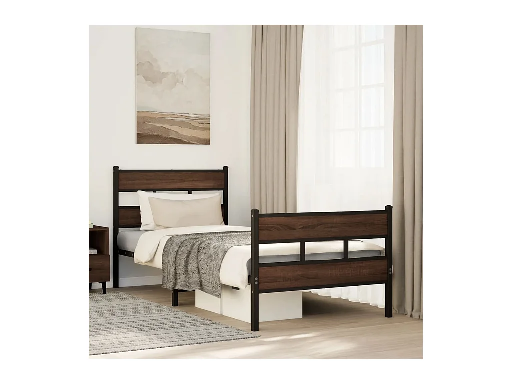 Cama sem colchão com cabeceira e pés 100x200 cm