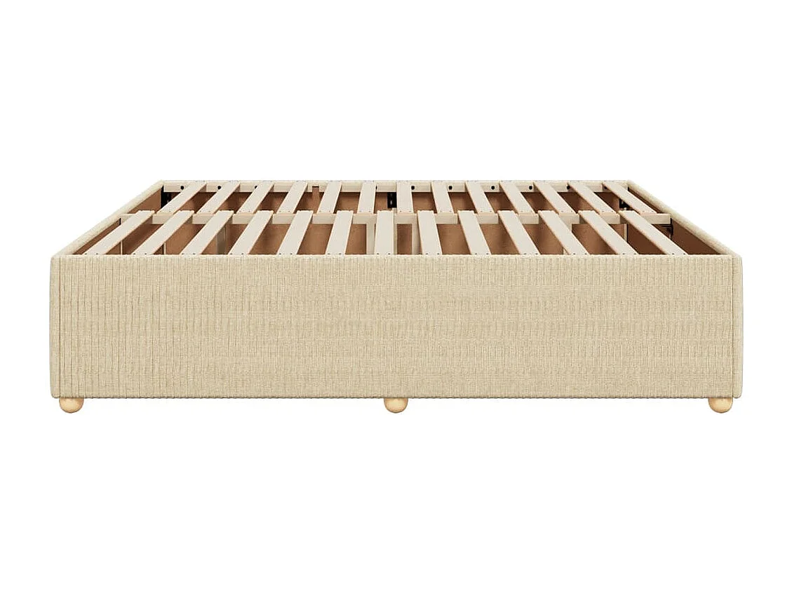 Estrutura de cama sem colchão 200x200 cm tecido cor creme