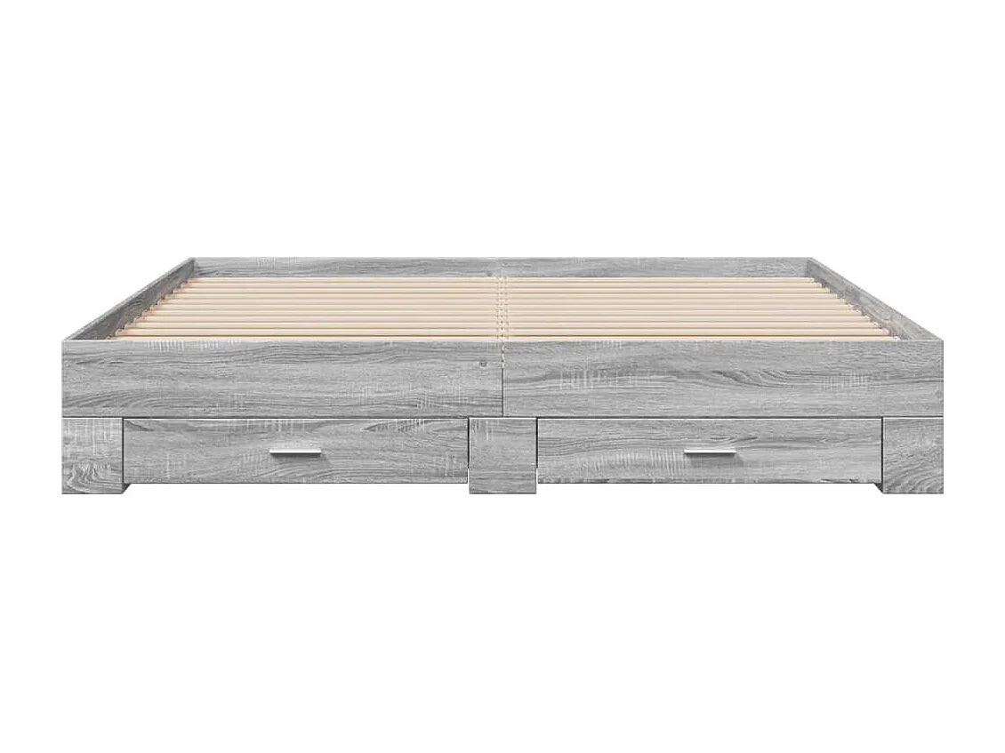 Cadre de lit avec tiroirs sans matelas sonoma gris 180x200 cm