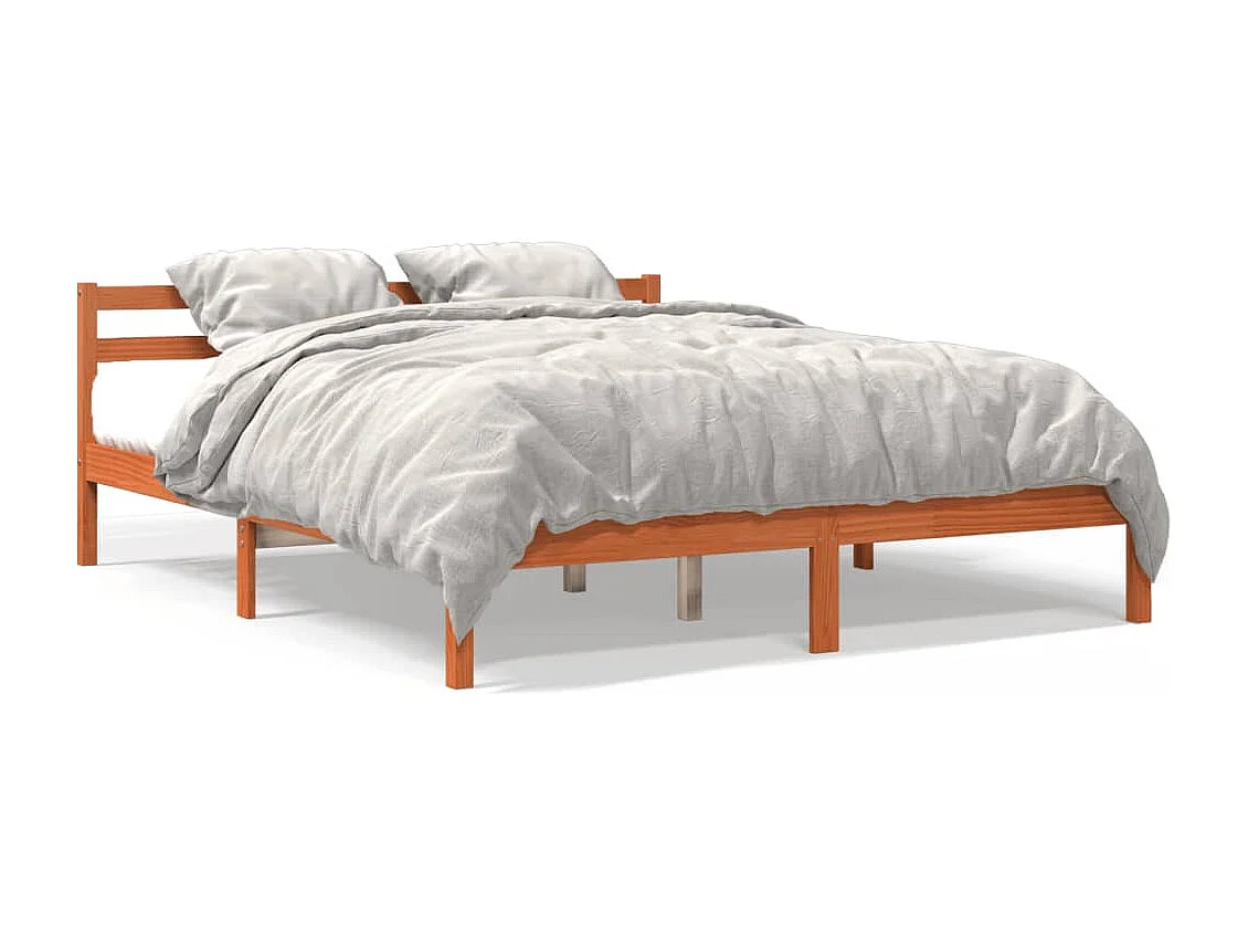 Letto senza Materasso Marrone Cera 180x200 cm in Legno di Pino