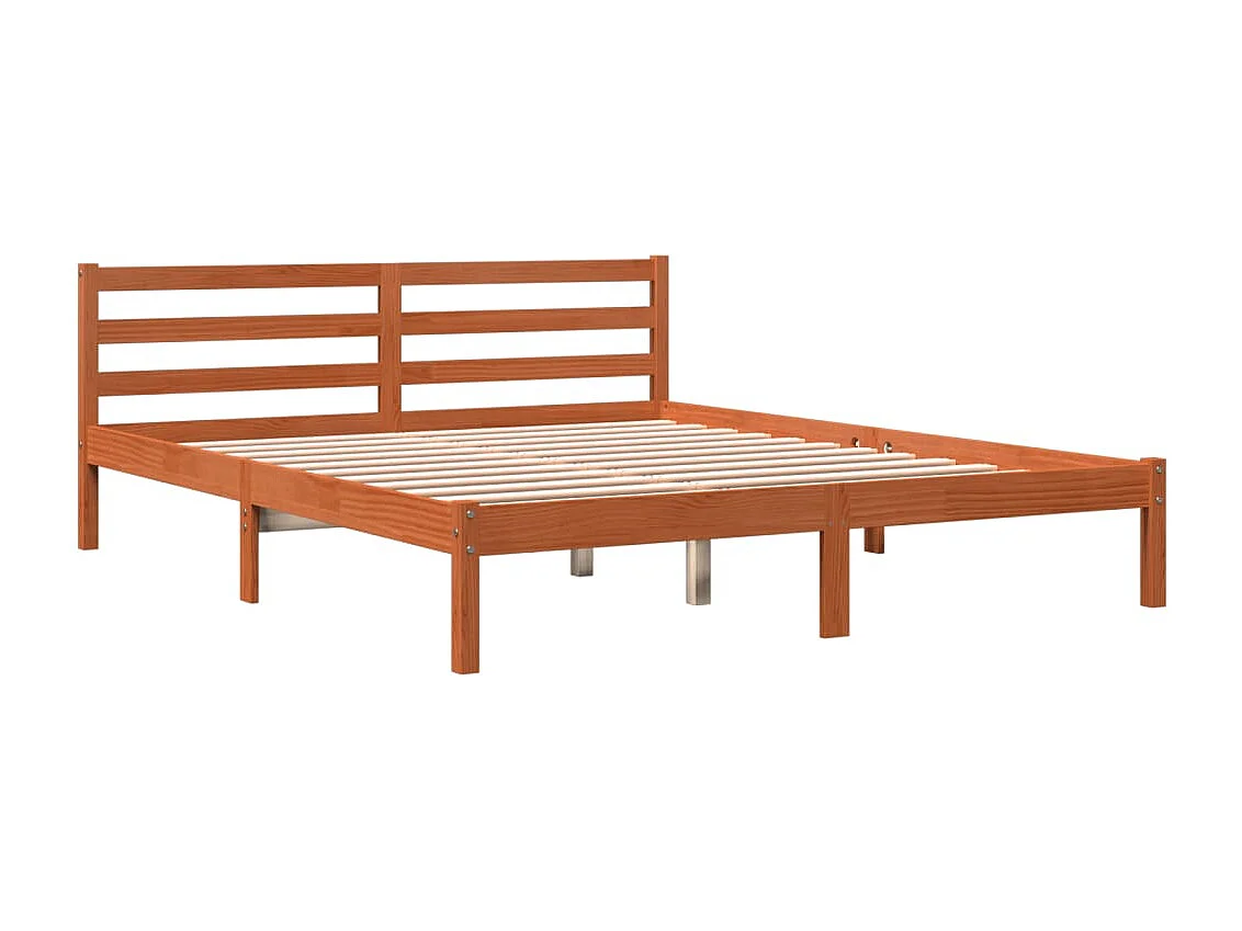 Letto senza Materasso Marrone Cera 180x200 cm in Legno di Pino