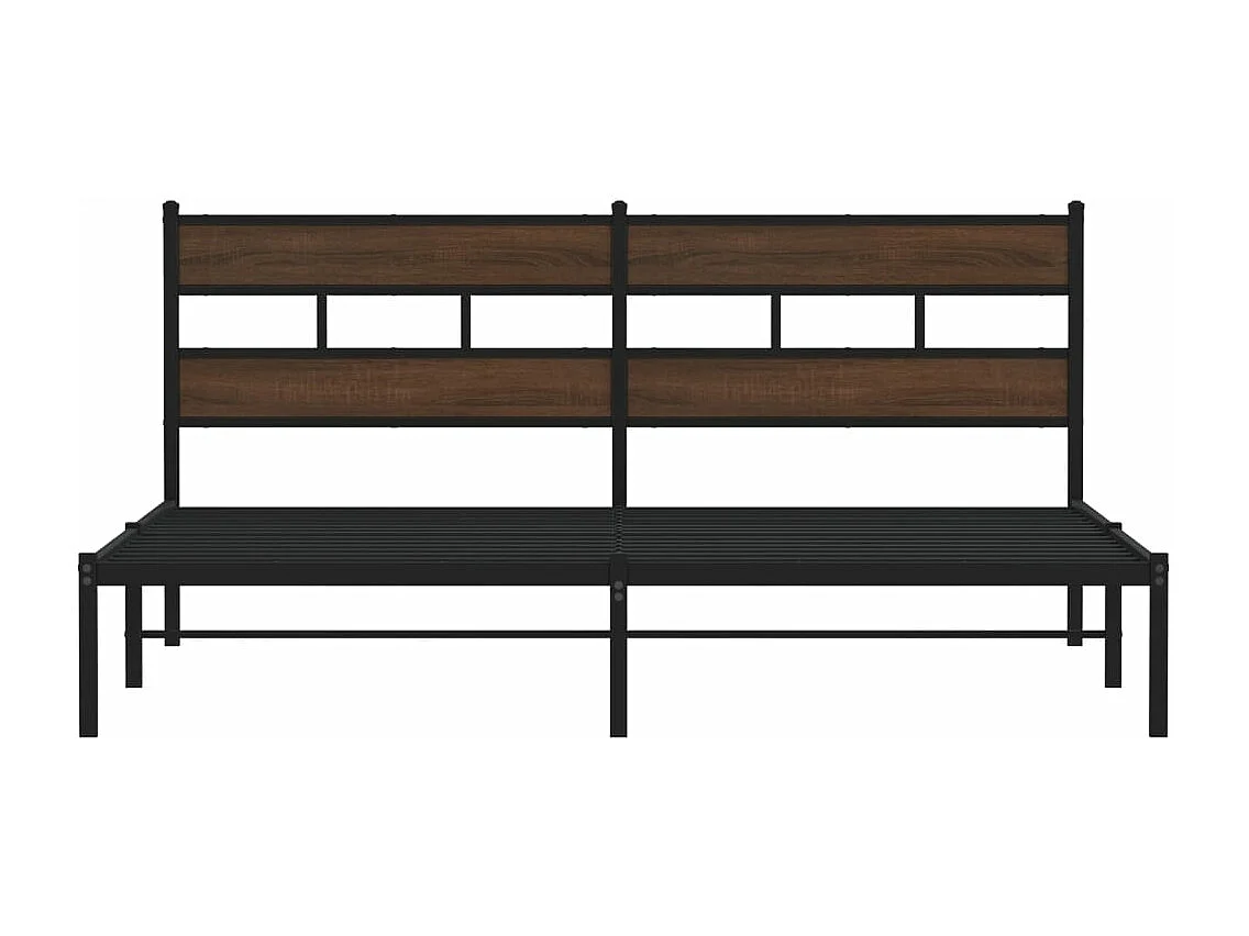 Bettgestell ohne Matratze mit Kopfteil Braun Eiche 190x200 cm