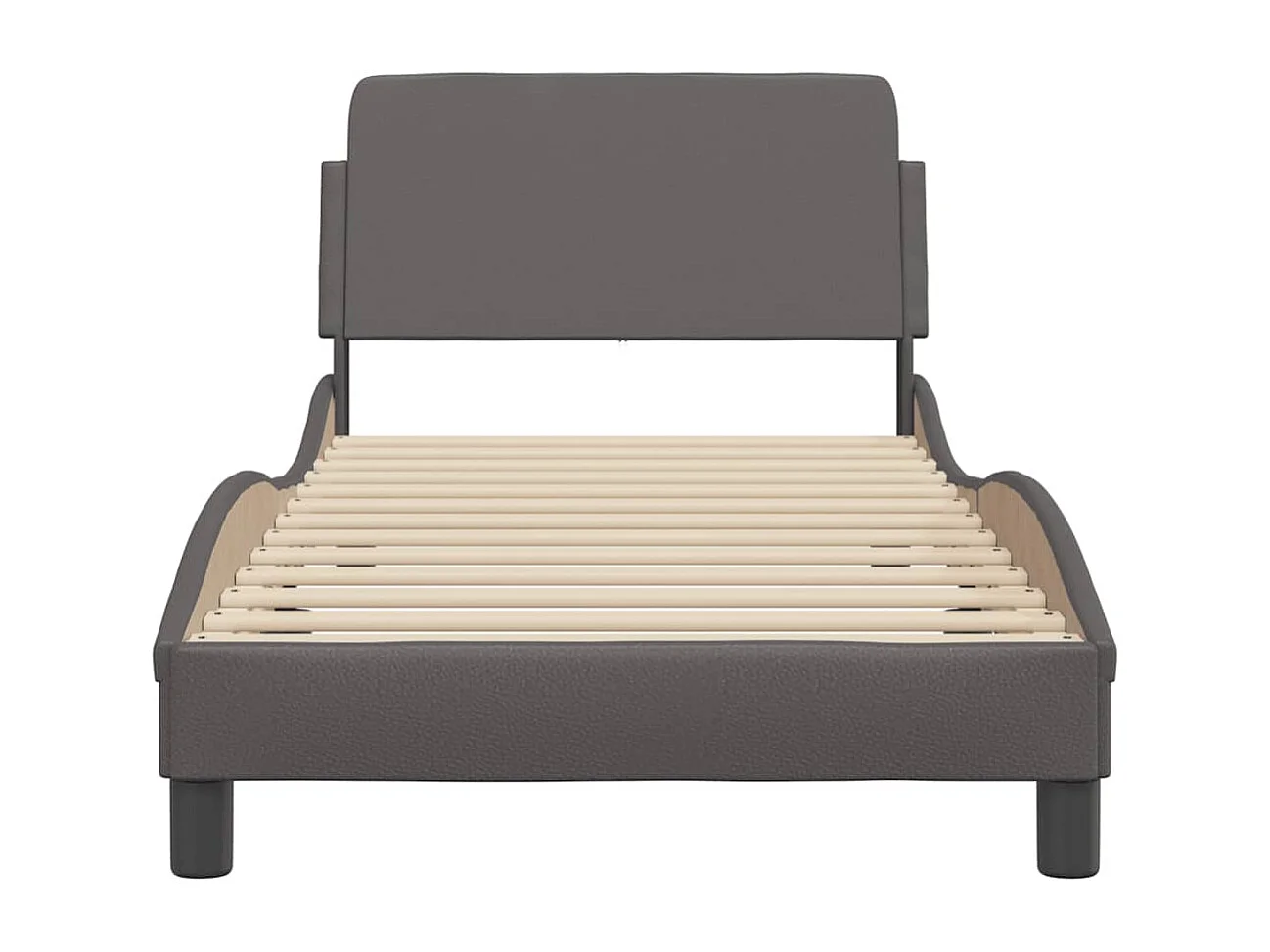 Cadre de lit sans matelas gris 90x190 cm similicuir