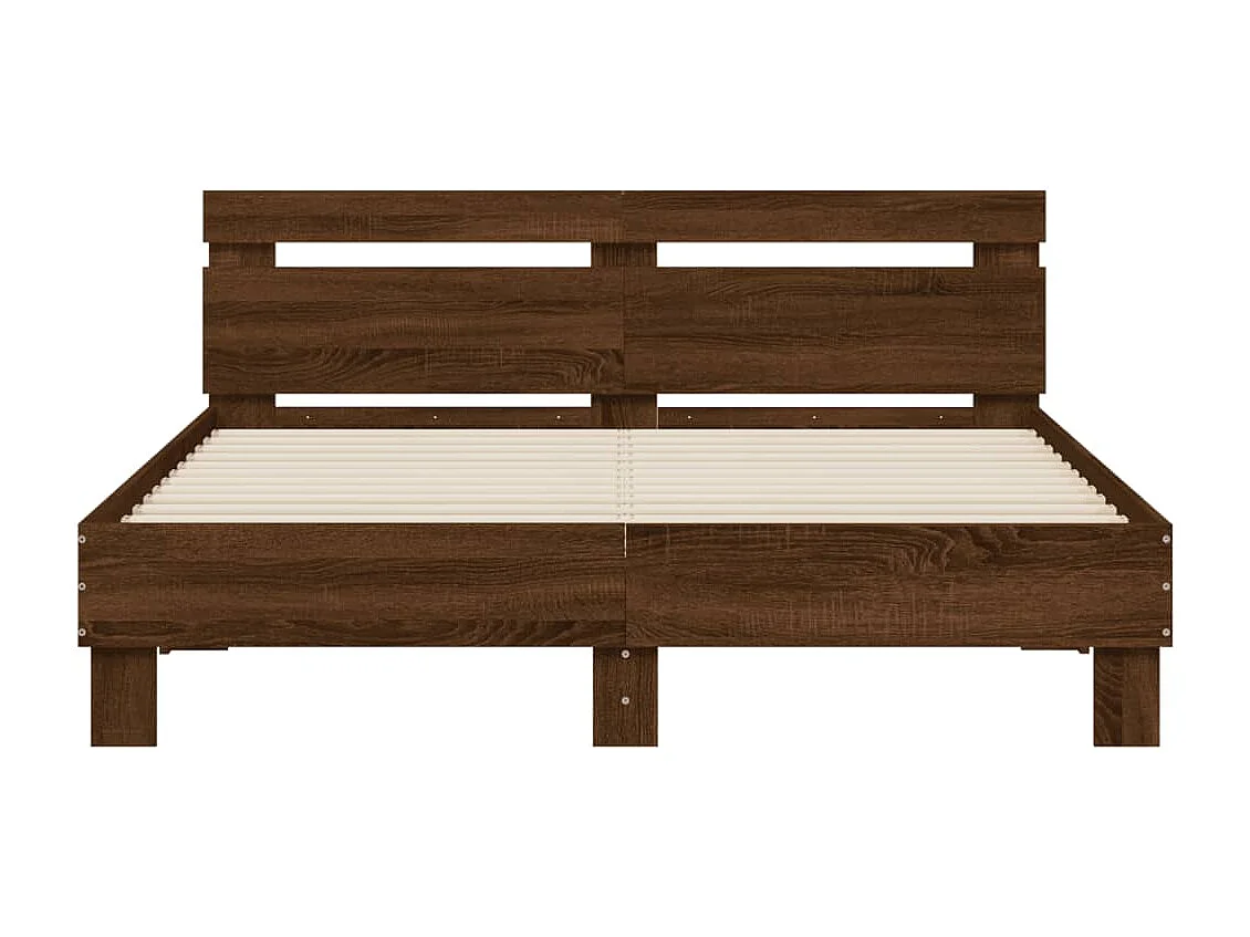 Cadre de lit sans matelas chêne marron 150x200 cm