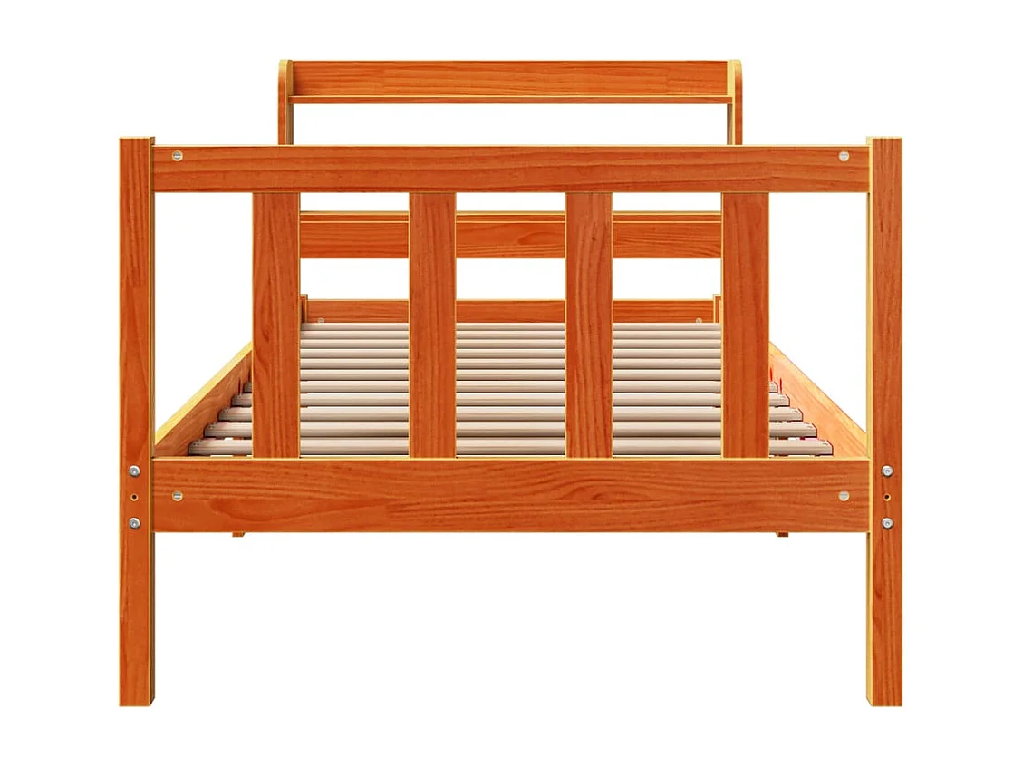 Cadre de lit et tête de lit sans matelas cire marron 100x200 cm
