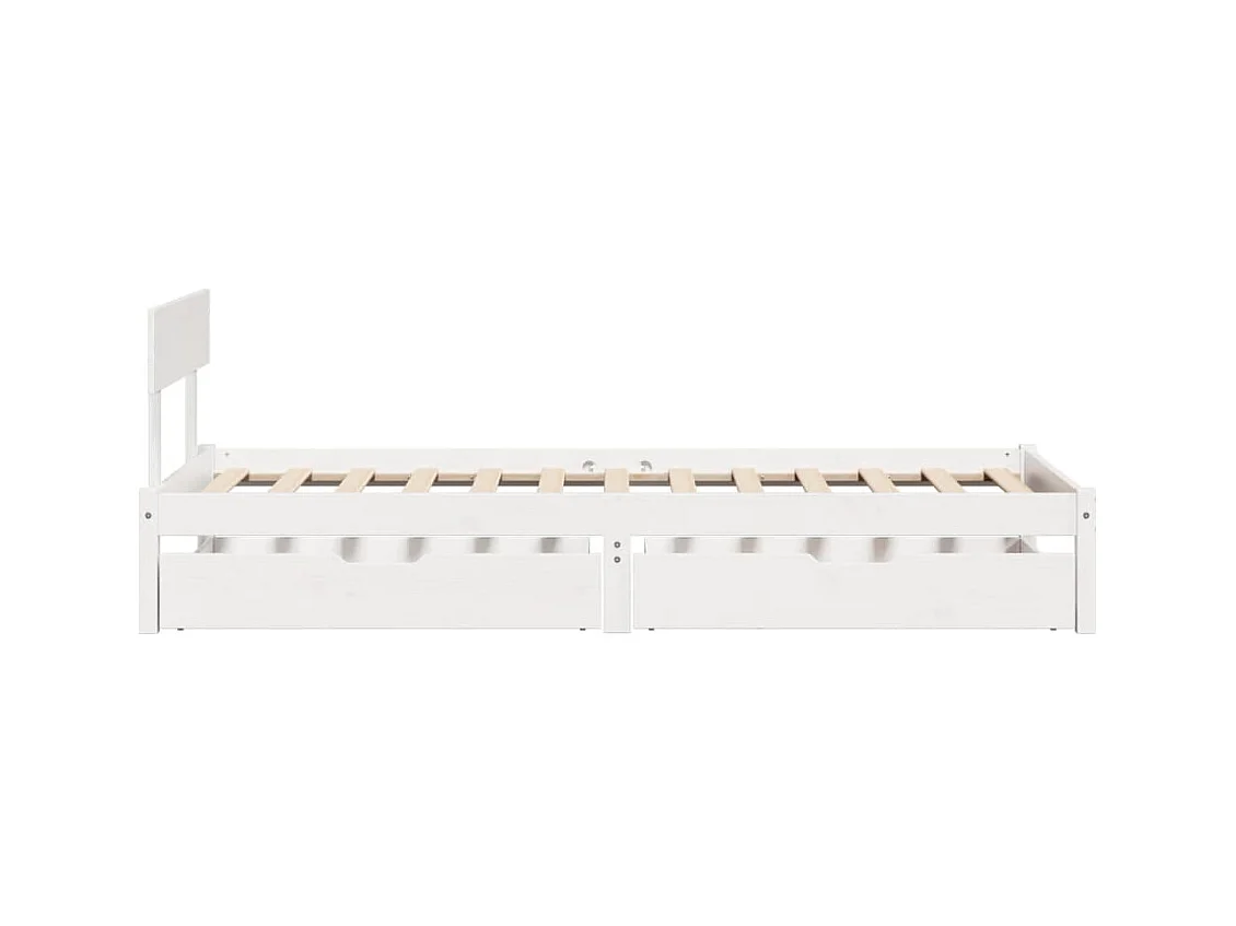 Bedframe zonder matras massief grenenhout wit 140x200 cm