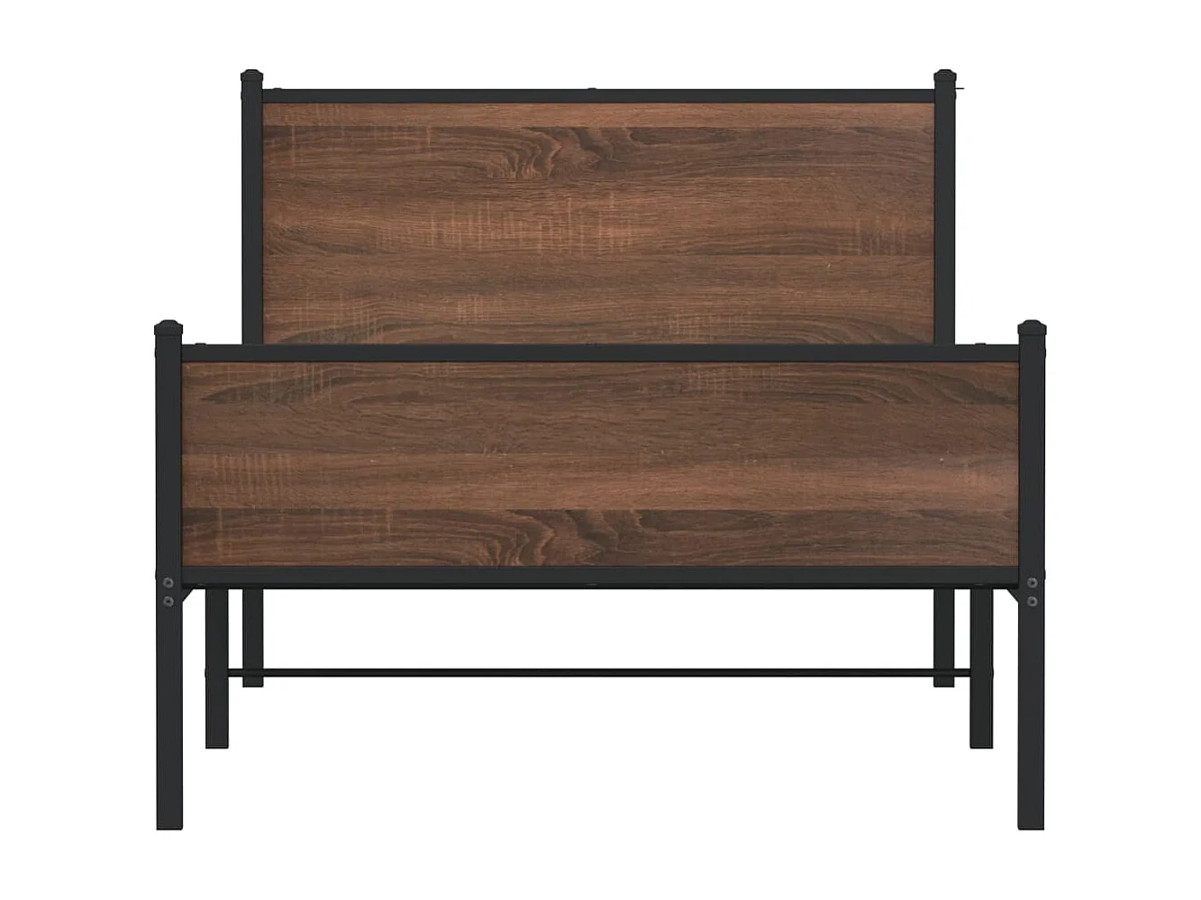 Cadre de lit en métal sans matelas chêne marron 100x190 cm