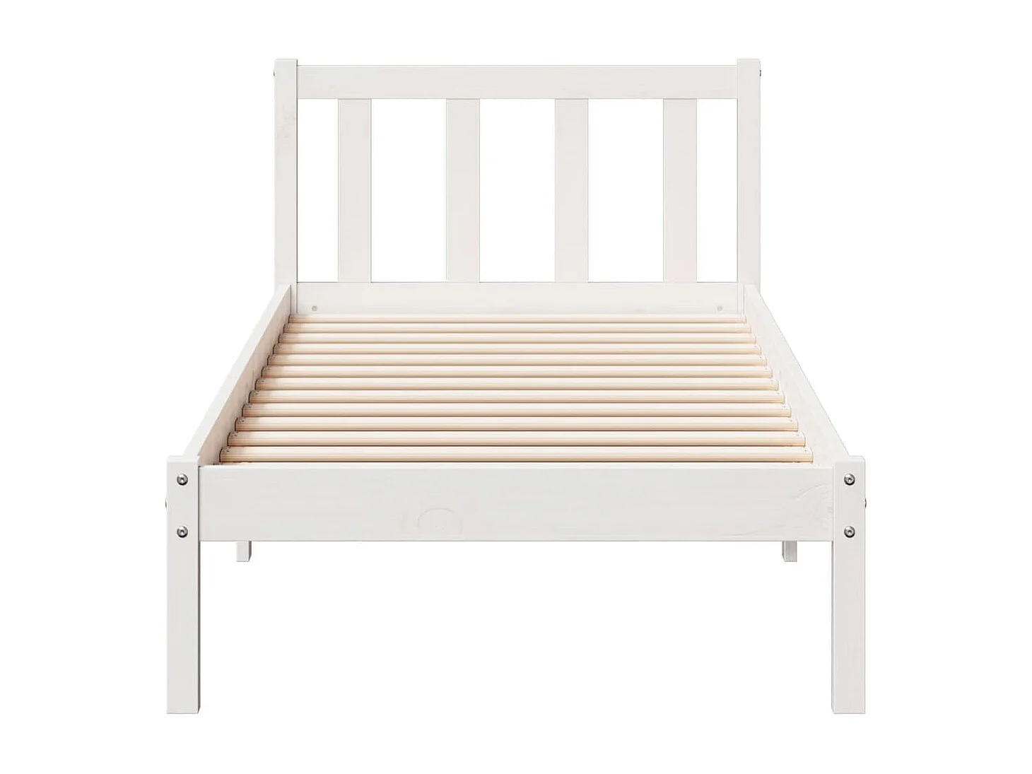 Massivholzbett Extra Lang ohne Matratze Weiß 80x220 Kiefernholz