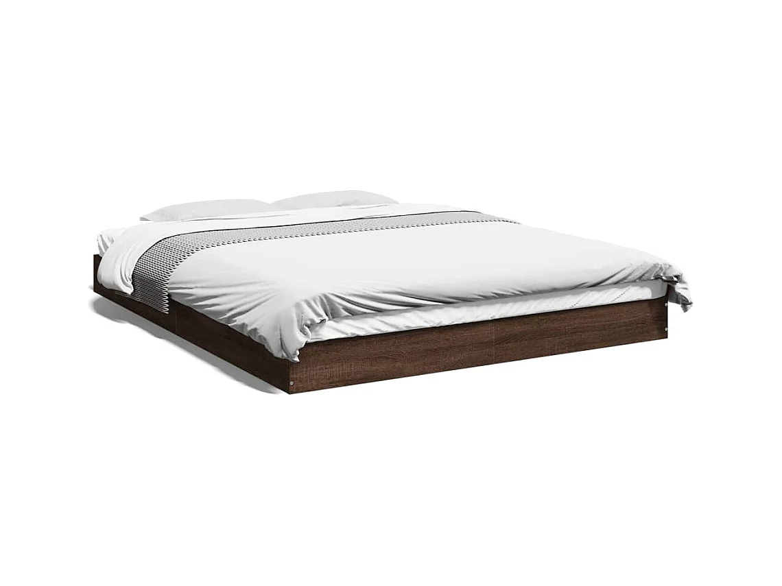 Cadre de lit sans matelas chêne marron 160x200 cm