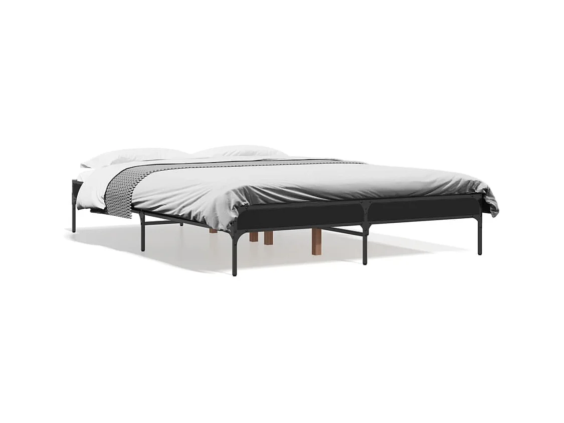 Cadre de lit sans matelas noir 140x190 cm