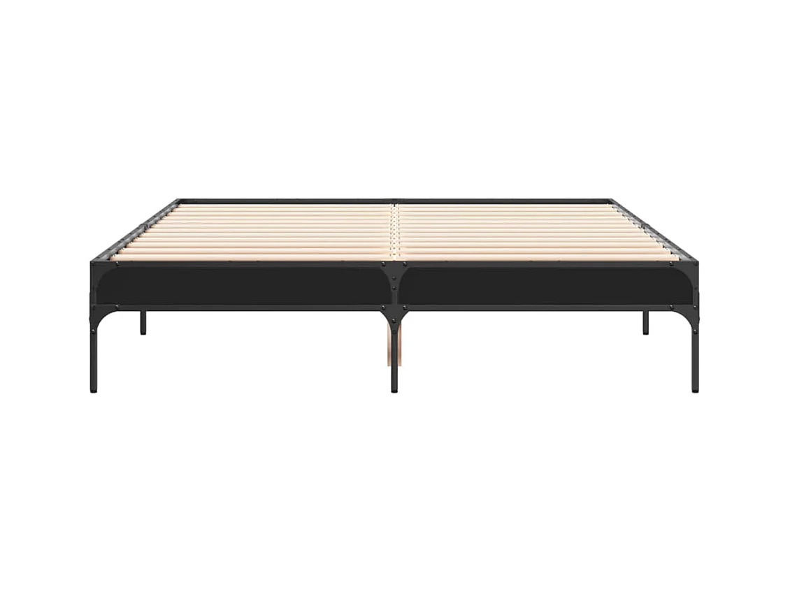 Cadre de lit sans matelas noir 140x190 cm
